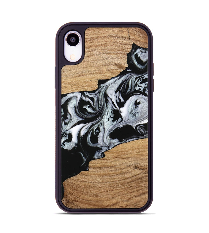 iPhone Xr Wood Phone Case - Keara (Black & White, 746443)