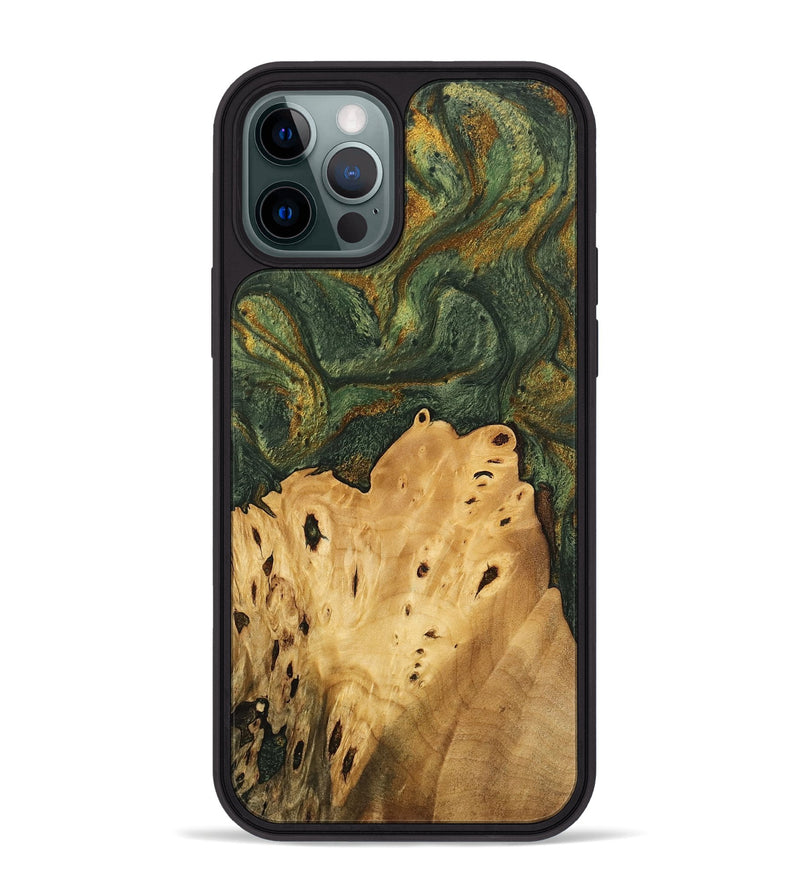 iPhone 12 Pro Max Wood Phone Case - Connor (Green, 746445)