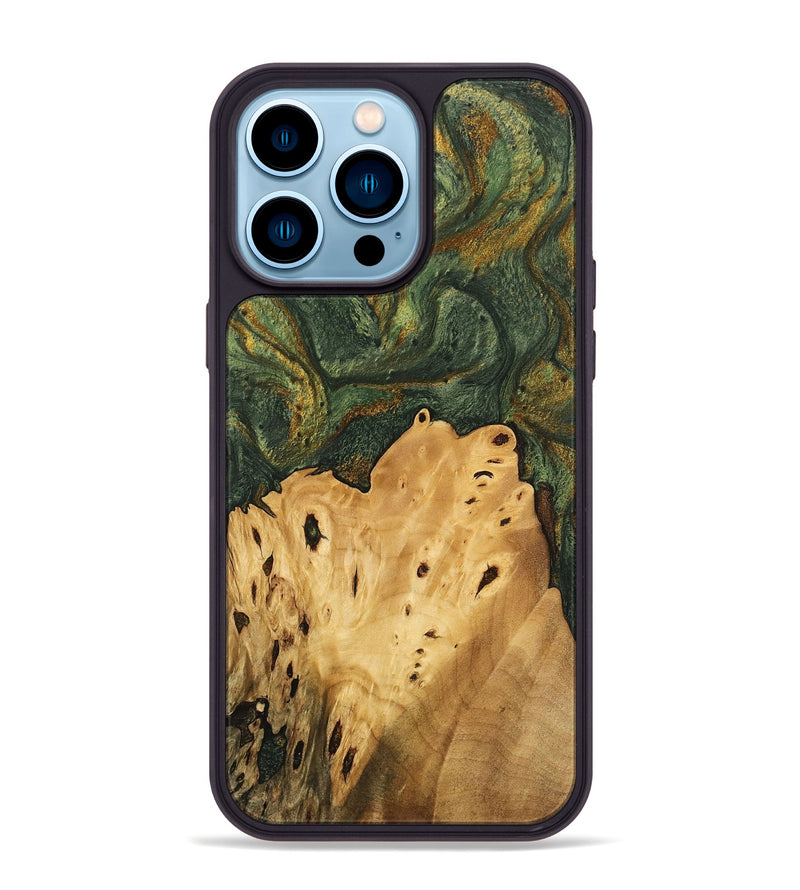 iPhone 14 Pro Max Wood Phone Case - Connor (Green, 746445)