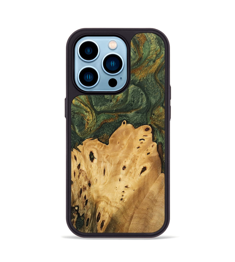 iPhone 14 Pro Wood Phone Case - Connor (Green, 746445)