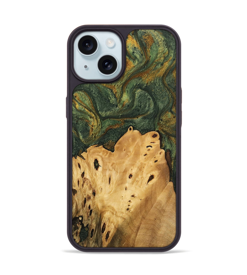 iPhone 15 Wood Phone Case - Connor (Green, 746445)