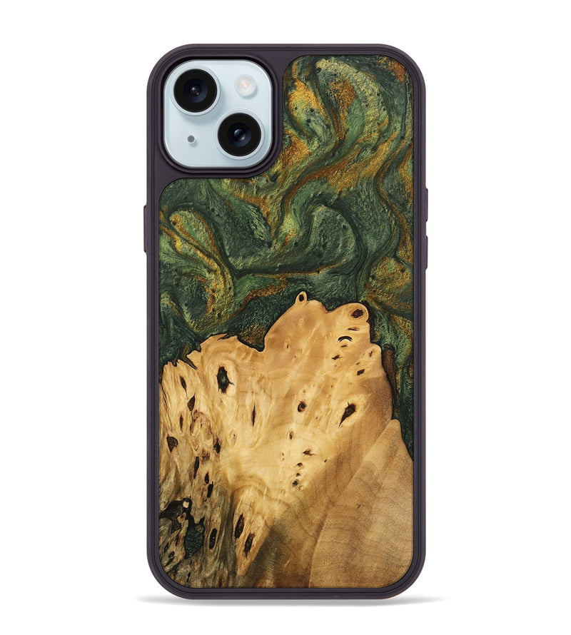 iPhone 15 Plus Wood Phone Case - Connor (Green, 746445)