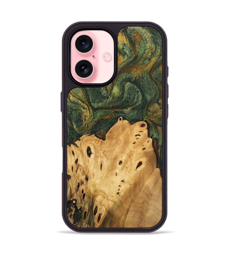 iPhone 16 Wood Phone Case - Connor (Green, 746445)