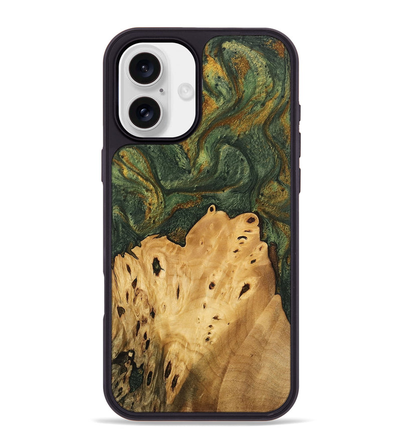 iPhone 16 Plus Wood Phone Case - Connor (Green, 746445)