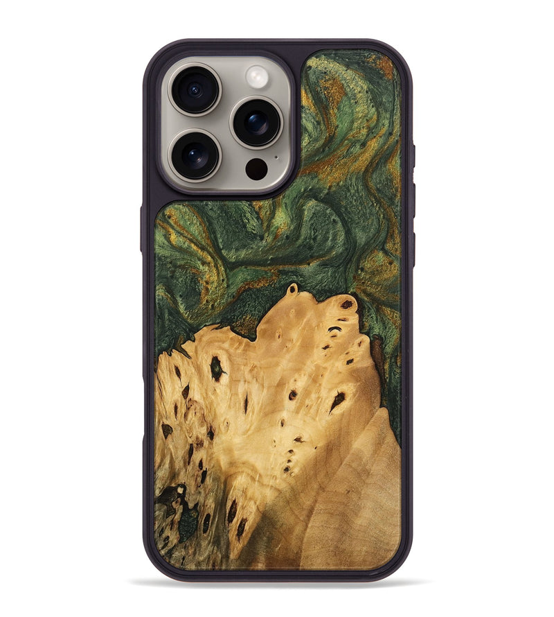 iPhone 16 Pro Max Wood Phone Case - Connor (Green, 746445)