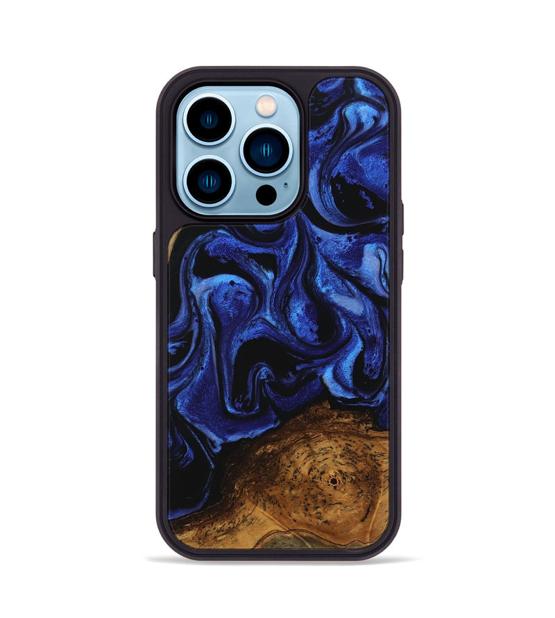 iPhone 14 Pro Wood Phone Case - Wendell (Blue, 746447)