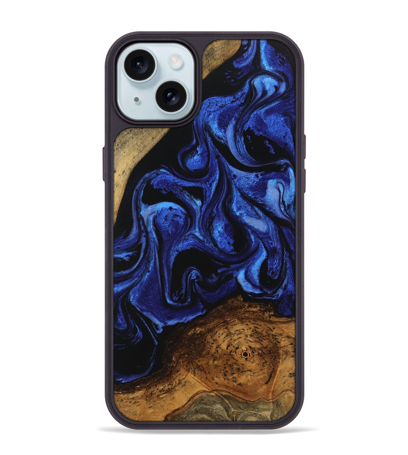 iPhone 15 Plus Wood Phone Case - Wendell (Blue, 746447)