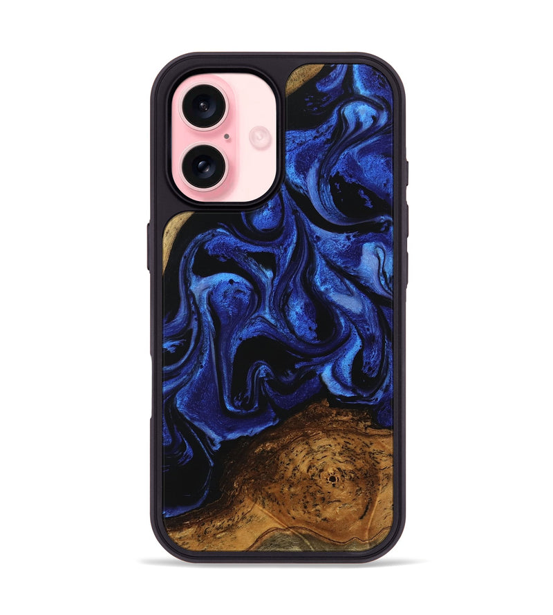 iPhone 16 Wood Phone Case - Wendell (Blue, 746447)