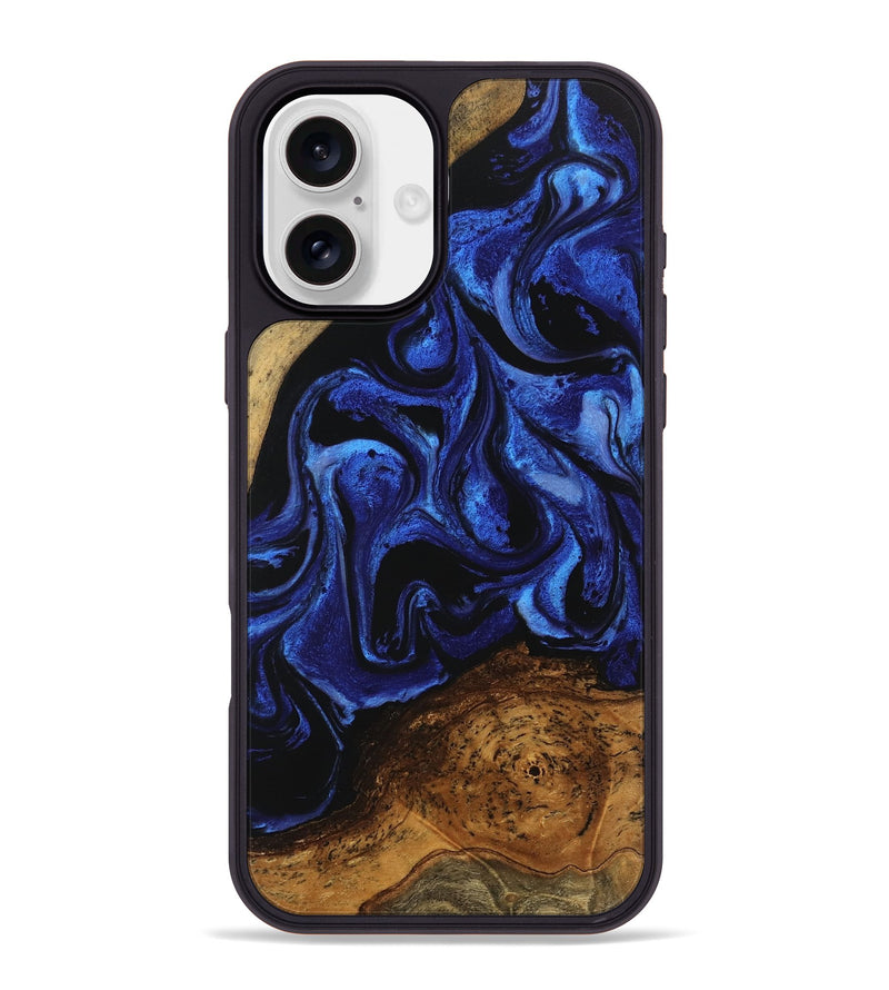 iPhone 16 Plus Wood Phone Case - Wendell (Blue, 746447)