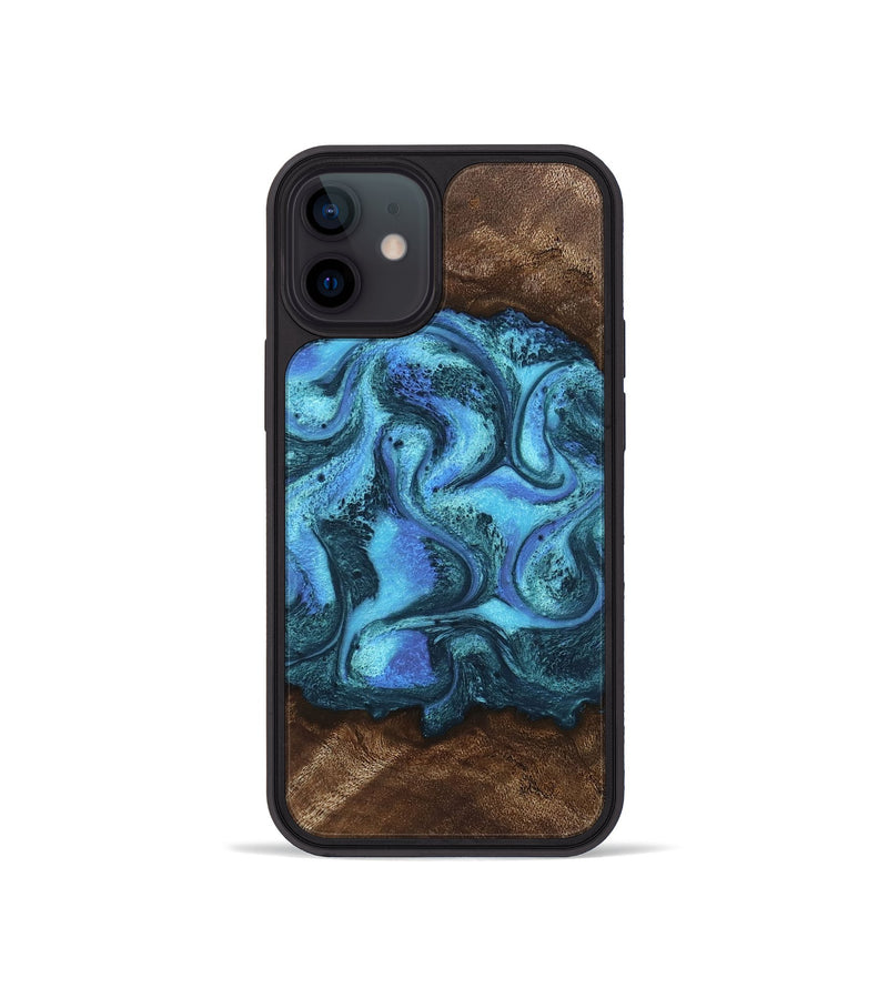 iPhone 12 mini Wood Phone Case - Alaya (Blue, 746448)