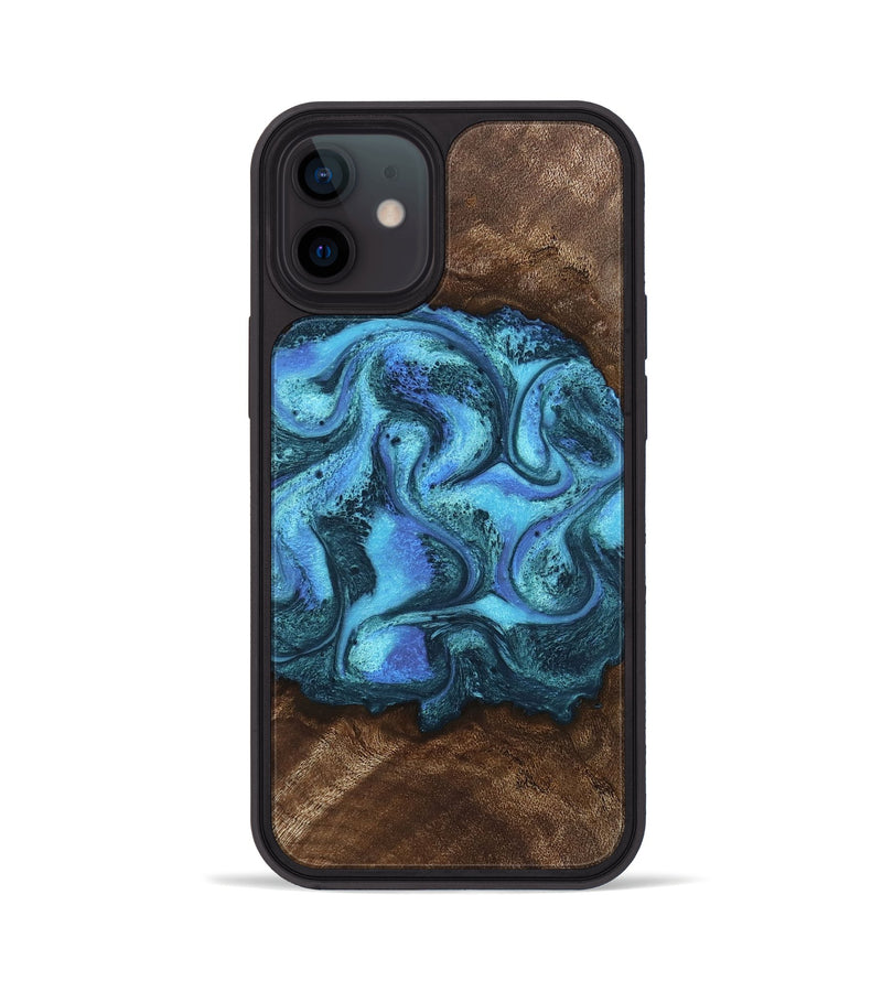 iPhone 12 Wood Phone Case - Alaya (Blue, 746448)