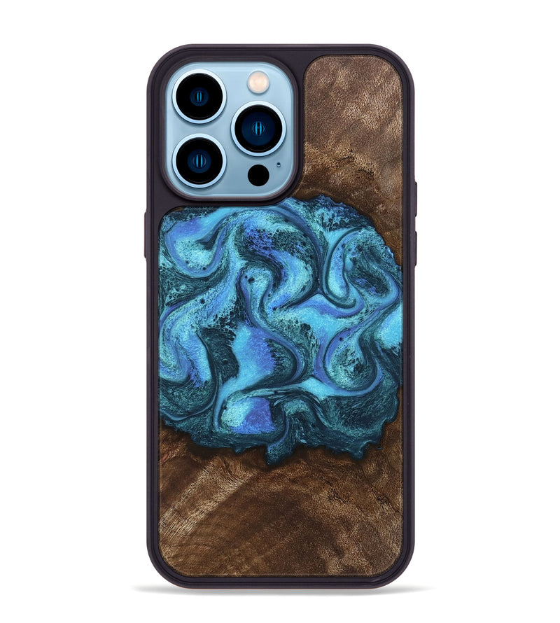 iPhone 14 Pro Max Wood Phone Case - Alaya (Blue, 746448)