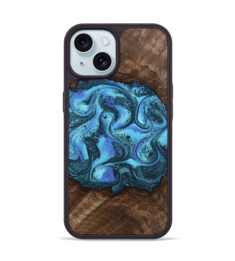 iPhone 15 Wood Phone Case - Alaya (Blue, 746448)