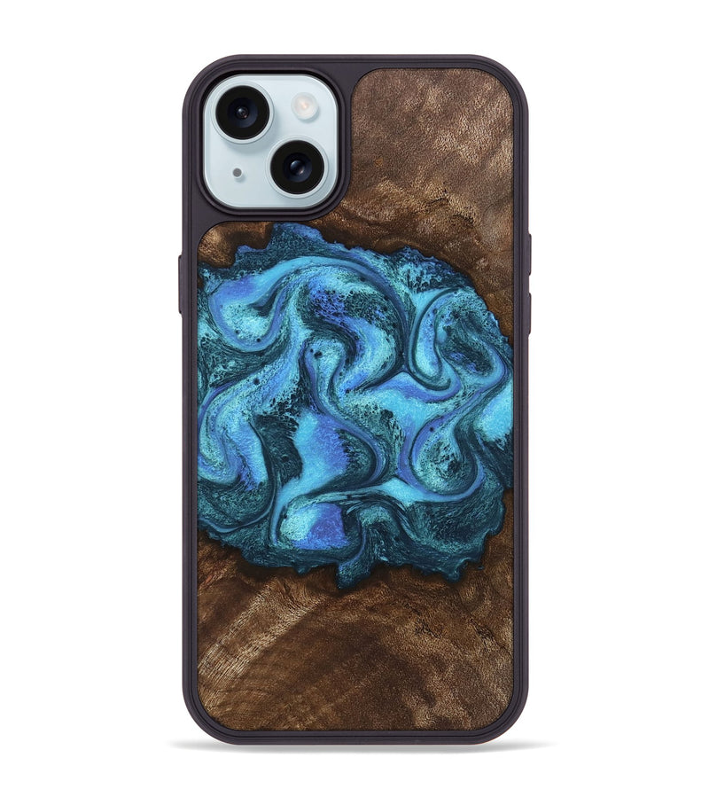 iPhone 15 Plus Wood Phone Case - Alaya (Blue, 746448)