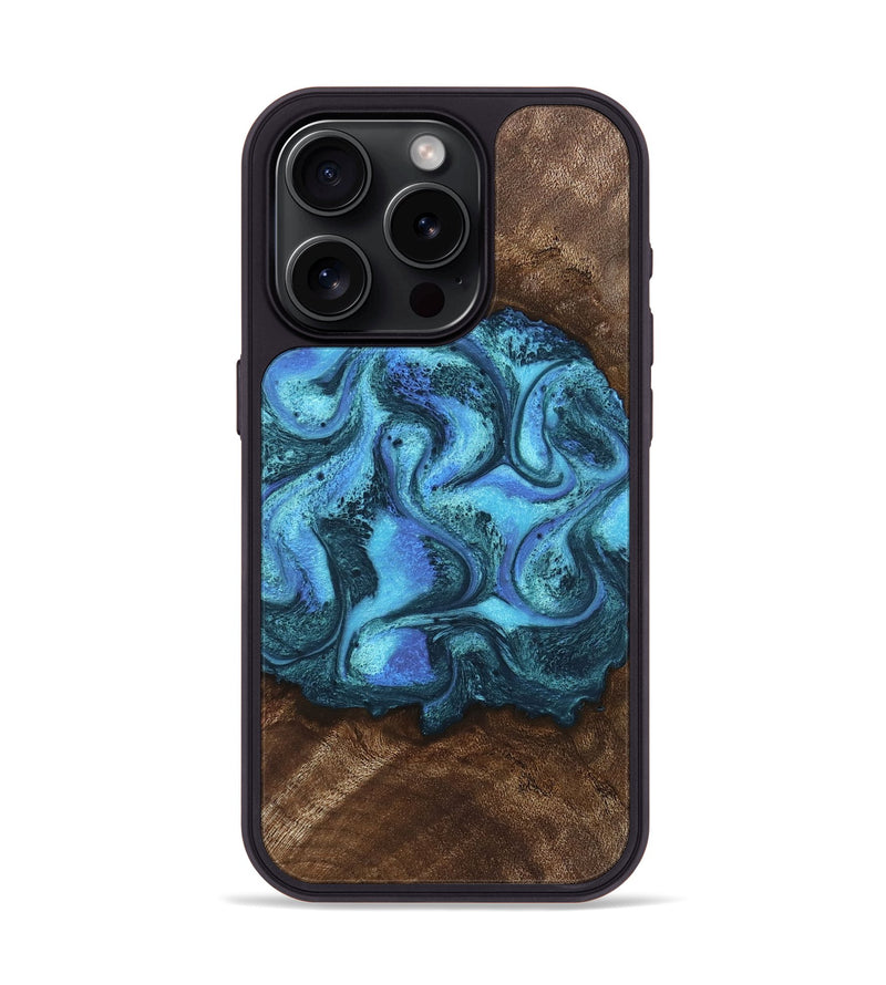 iPhone 15 Pro Wood Phone Case - Alaya (Blue, 746448)