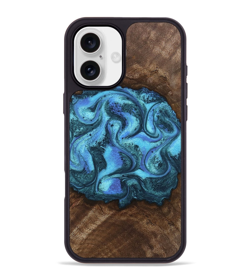 iPhone 16 Plus Wood Phone Case - Alaya (Blue, 746448)