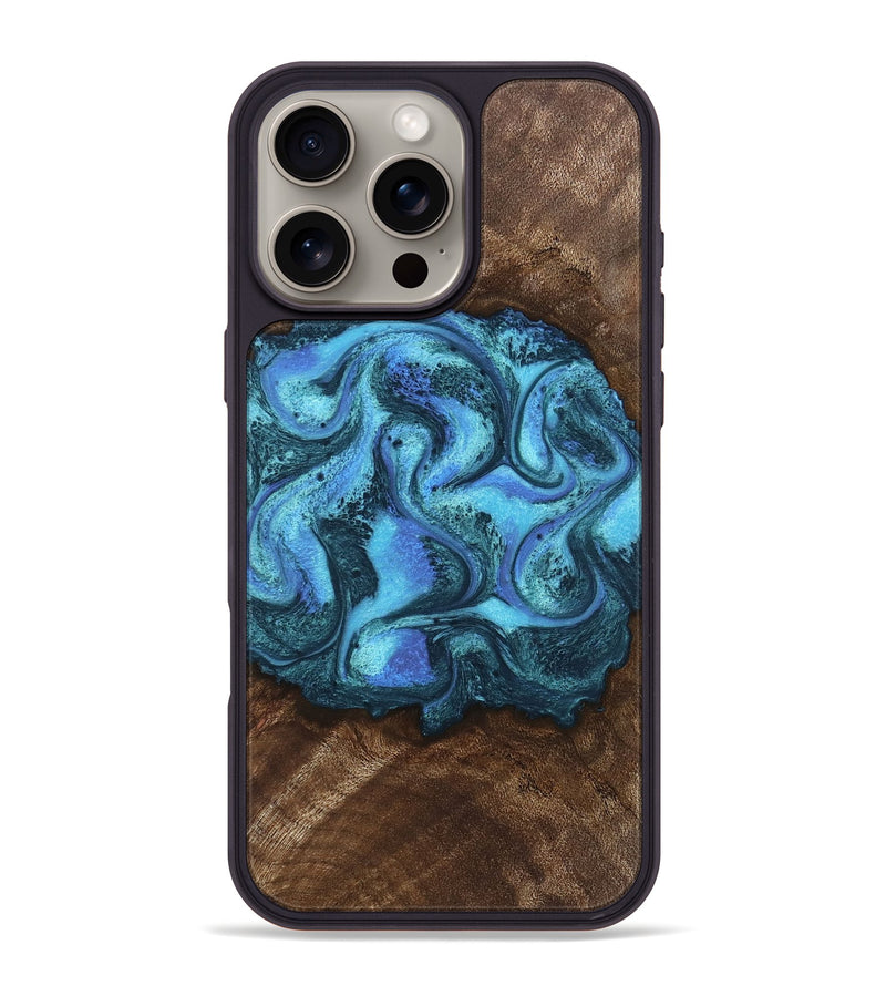 iPhone 16 Pro Max Wood Phone Case - Alaya (Blue, 746448)