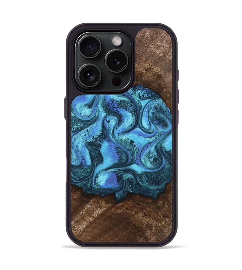 iPhone 16 Pro Wood Phone Case - Alaya (Blue, 746448)