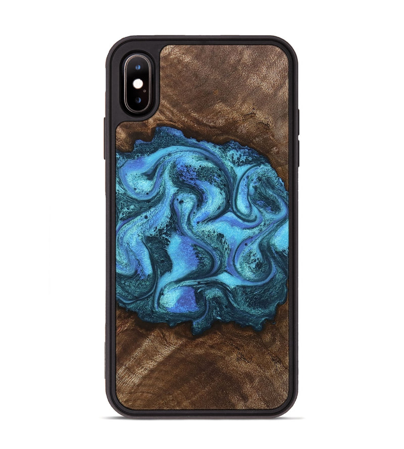 iPhone Xs Max Wood Phone Case - Alaya (Blue, 746448)