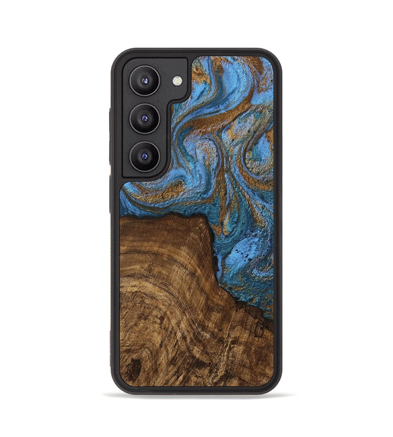 Galaxy S23 Wood Phone Case - Willis (Teal & Gold, 746449)