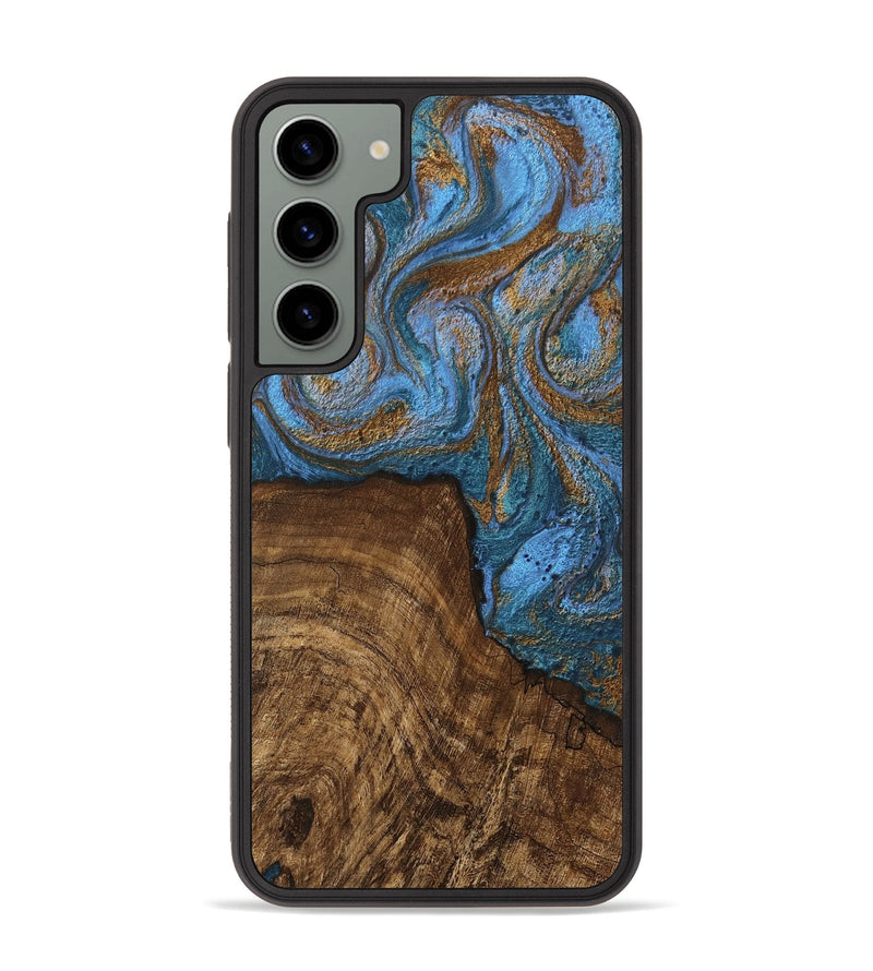 Galaxy S23 Plus Wood Phone Case - Willis (Teal & Gold, 746449)