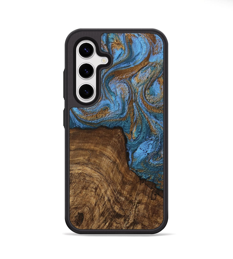 Galaxy S25 Plus Wood Phone Case - Willis (Teal & Gold, 746449)