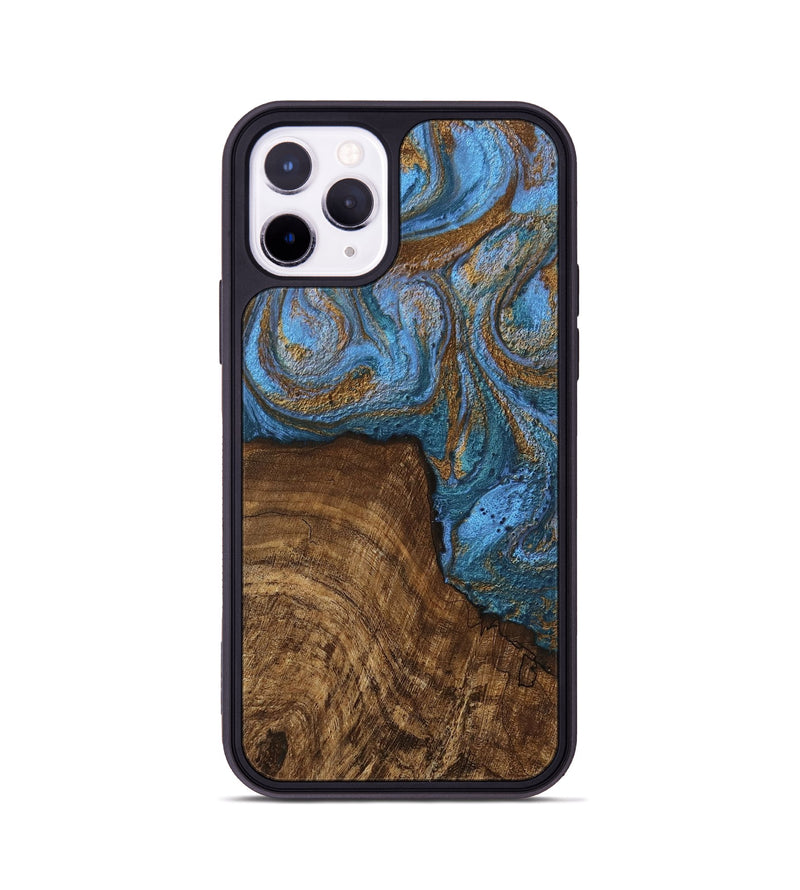 iPhone 11 Pro Wood Phone Case - Willis (Teal & Gold, 746449)