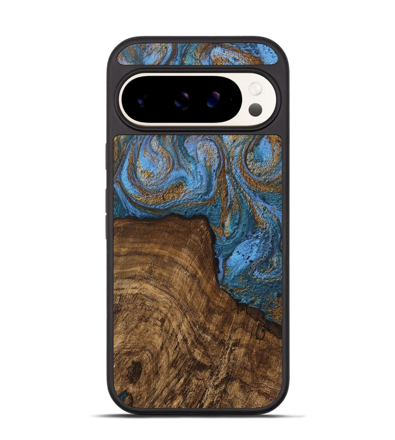 Pixel 9 Wood Phone Case - Willis (Teal & Gold, 746449)