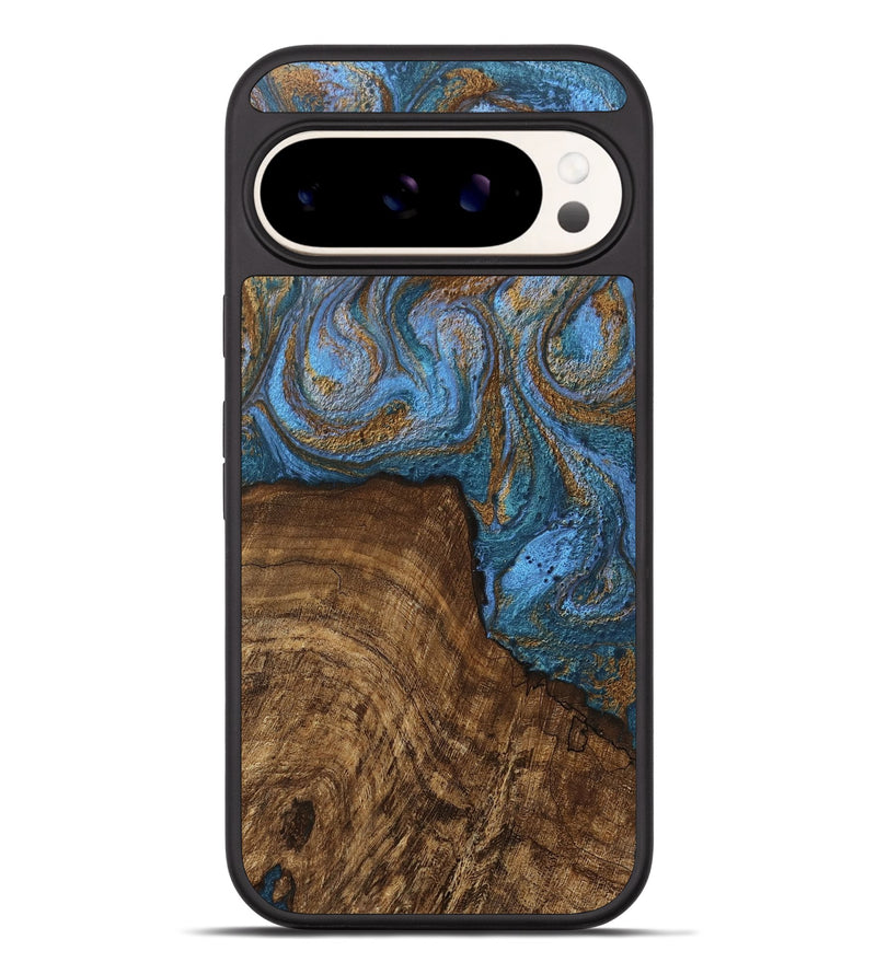 Pixel 9 Pro XL Wood Phone Case - Willis (Teal & Gold, 746449)