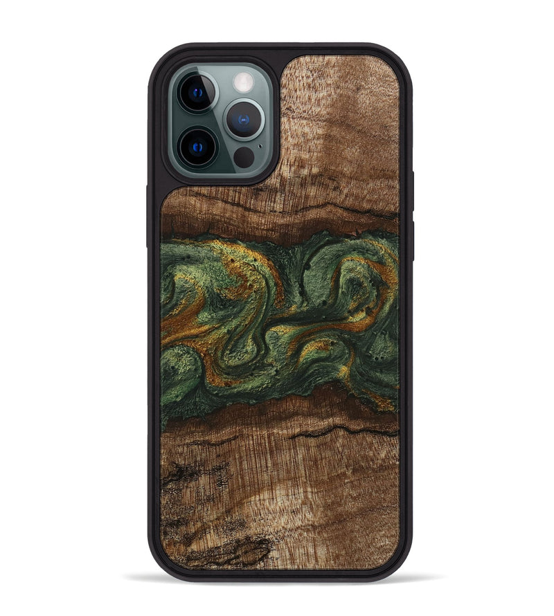 iPhone 12 Pro Max Wood Phone Case - Bettye (Green, 746450)