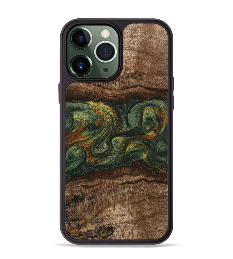 iPhone 13 Pro Max Wood Phone Case - Bettye (Green, 746450)