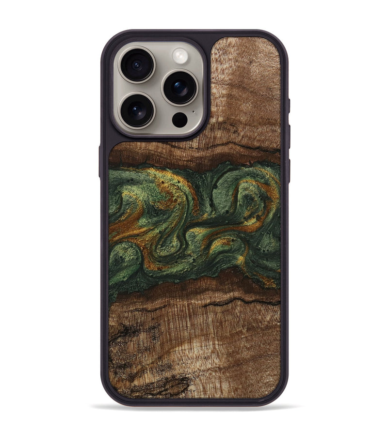 iPhone 15 Pro Max Wood Phone Case - Bettye (Green, 746450)