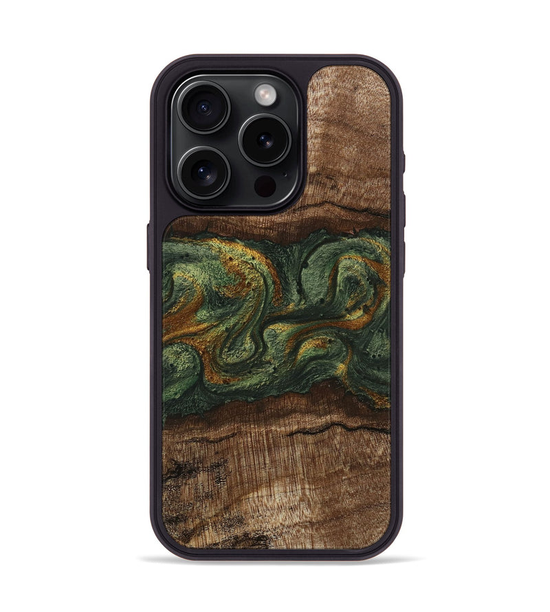 iPhone 15 Pro Wood Phone Case - Bettye (Green, 746450)