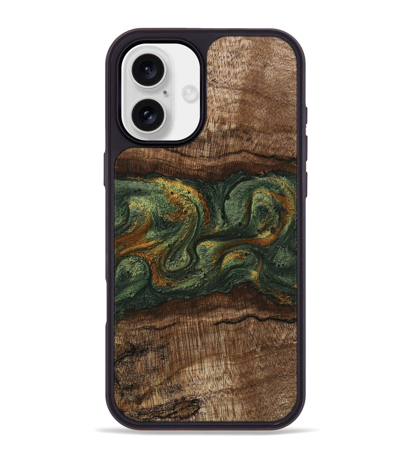 iPhone 16 Plus Wood Phone Case - Bettye (Green, 746450)