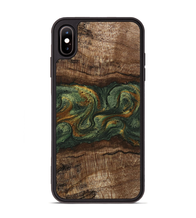 iPhone Xs Max Wood Phone Case - Bettye (Green, 746450)