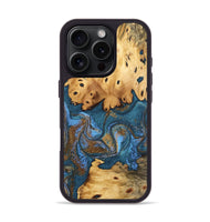 iPhone 16 Pro Wood Phone Case - Bryce (Teal & Gold, 746453)