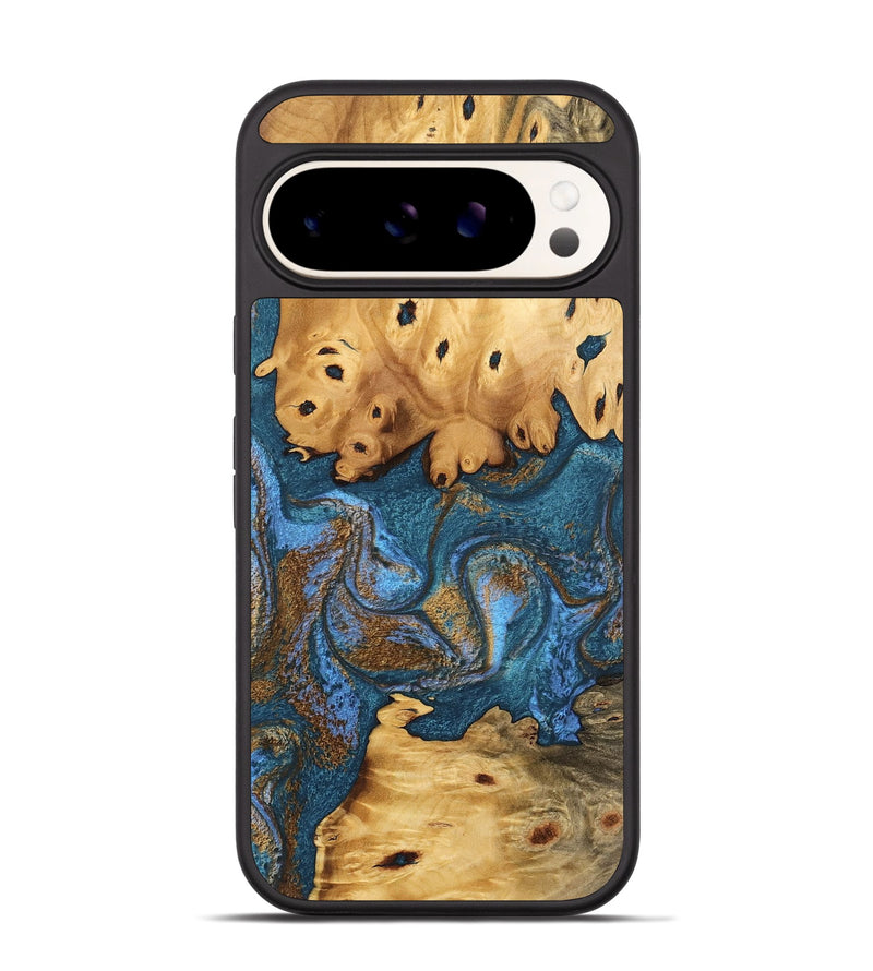 Pixel 9 Wood Phone Case - Bryce (Teal & Gold, 746453)