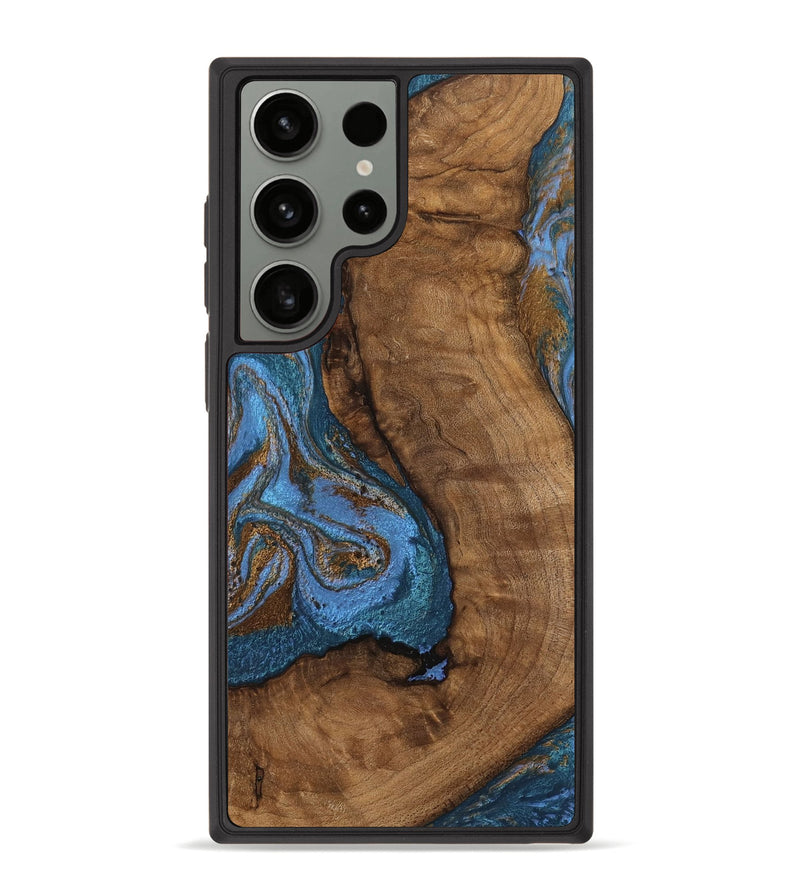 Galaxy S23 Ultra Wood Phone Case - Damian (Teal & Gold, 746455)