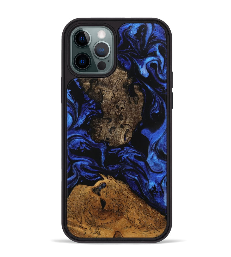 iPhone 12 Pro Max Wood Phone Case - Donn (Blue, 746456)