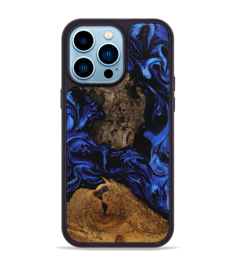 iPhone 14 Pro Max Wood Phone Case - Donn (Blue, 746456)