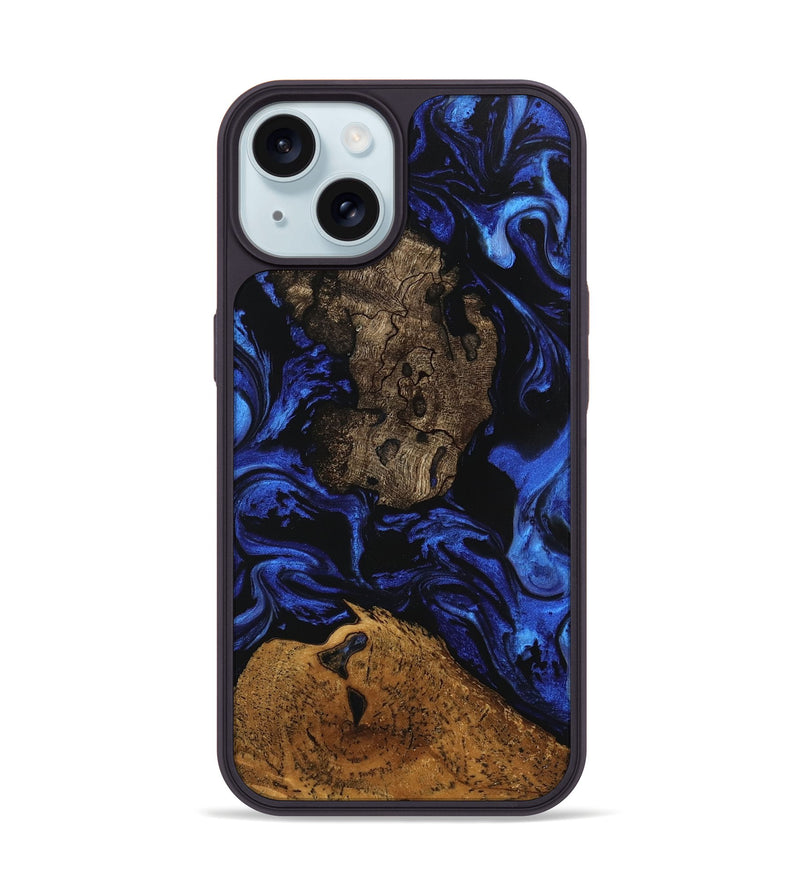 iPhone 15 Wood Phone Case - Donn (Blue, 746456)