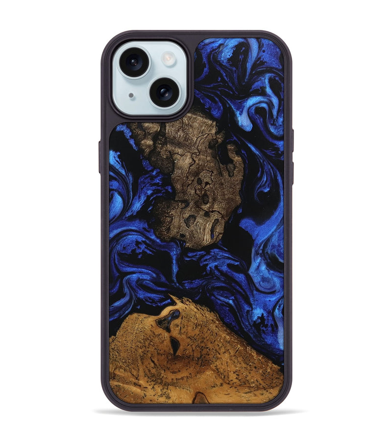 iPhone 15 Plus Wood Phone Case - Donn (Blue, 746456)