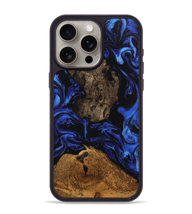 iPhone 15 Pro Max Wood Phone Case - Donn (Blue, 746456)