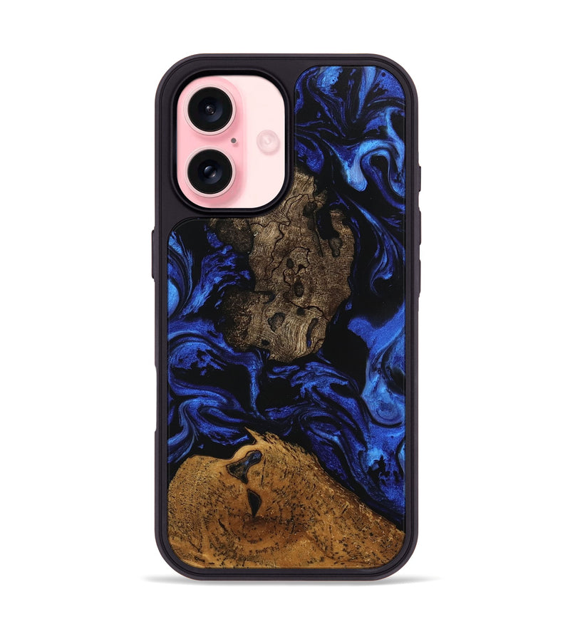 iPhone 16 Wood Phone Case - Donn (Blue, 746456)