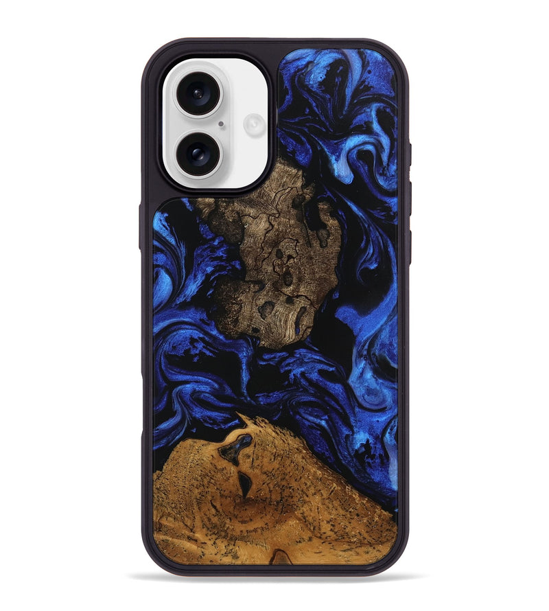 iPhone 16 Plus Wood Phone Case - Donn (Blue, 746456)