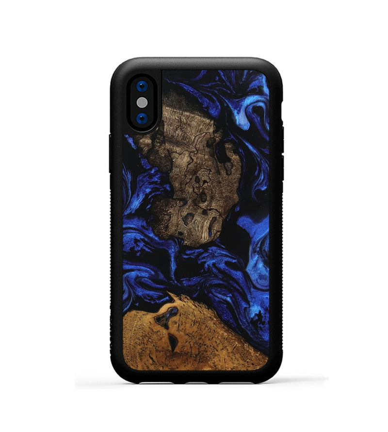 iPhone Xs Wood Phone Case - Donn (Blue, 746456)