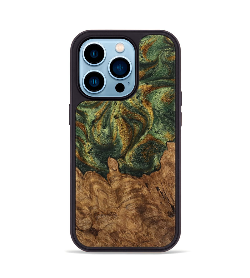 iPhone 14 Pro Wood Phone Case - Erma (Green, 746458)