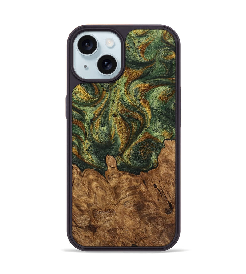 iPhone 15 Wood Phone Case - Erma (Green, 746458)