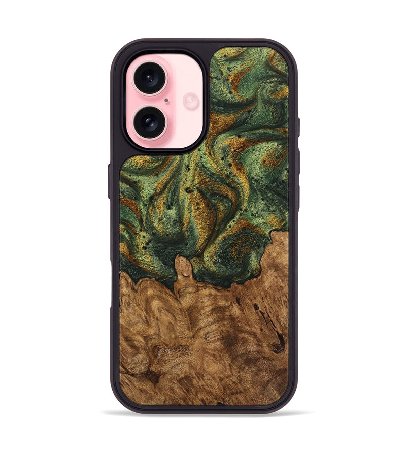 iPhone 16 Wood Phone Case - Erma (Green, 746458)