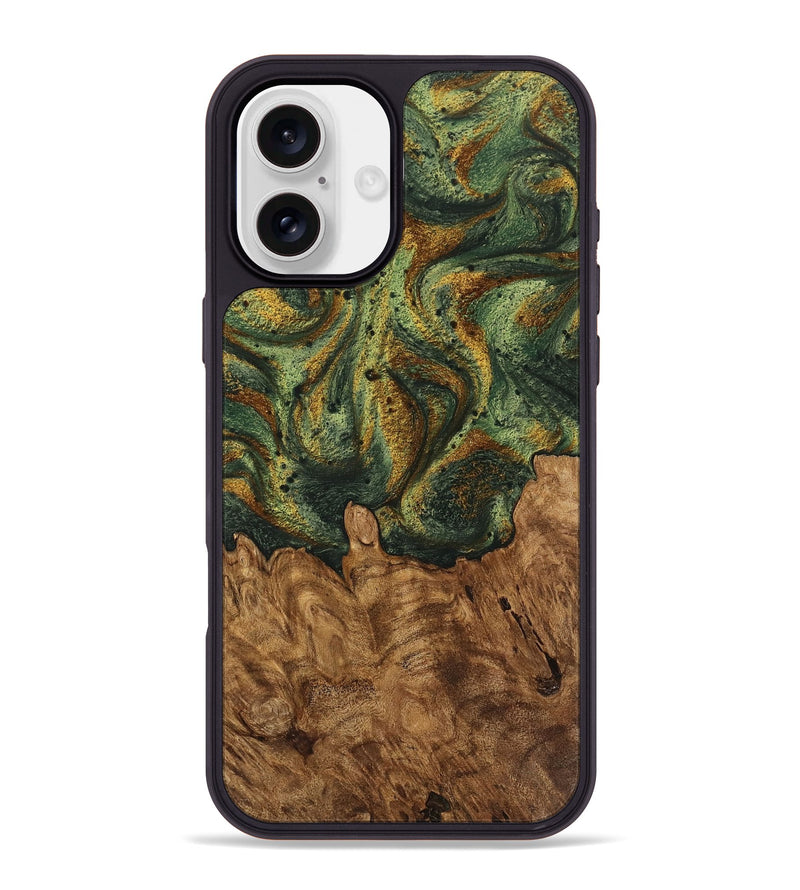 iPhone 16 Plus Wood Phone Case - Erma (Green, 746458)